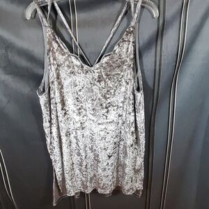 Umgee gray crushed velvet top